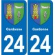 24 Coursac blason autocollant plaque stickers département