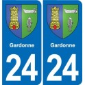 24 Coursac blason autocollant plaque stickers département