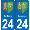 24 Coursac blason autocollant plaque stickers département