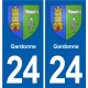24 Coursac blason autocollant plaque stickers département
