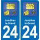 24 Coursac blason autocollant plaque stickers département