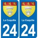 24 Coursac blason autocollant plaque stickers département