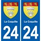 24 Coursac blason autocollant plaque stickers département