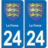 24 Coursac blason autocollant plaque stickers département
