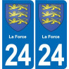 24 Coursac blason autocollant plaque stickers département