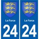24 Coursac blason autocollant plaque stickers département
