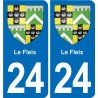 24 Coursac blason autocollant plaque stickers département