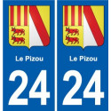 24 Coursac blason autocollant plaque stickers département