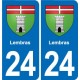 24 Coursac blason autocollant plaque stickers département
