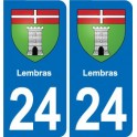 24 Coursac blason autocollant plaque stickers département
