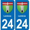 24 Coursac blason autocollant plaque stickers département