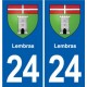 24 Coursac blason autocollant plaque stickers département