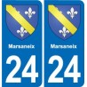 24 Coursac blason autocollant plaque stickers département