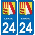 24 Coursac blason autocollant plaque stickers département