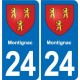 24 Coursac blason autocollant plaque stickers département