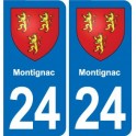 24 Coursac blason autocollant plaque stickers département