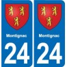24 Coursac blason autocollant plaque stickers département