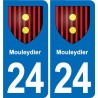 24 Coursac blason autocollant plaque stickers département
