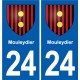 24 Coursac blason autocollant plaque stickers département