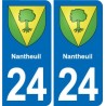24 Coursac blason autocollant plaque stickers département