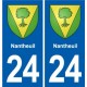 24 Coursac blason autocollant plaque stickers département