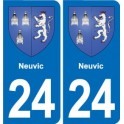 24 Coursac blason autocollant plaque stickers département
