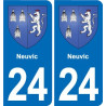 24 Coursac blason autocollant plaque stickers département