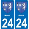 24 Coursac blason autocollant plaque stickers département