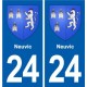 24 Coursac blason autocollant plaque stickers département