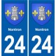 24 Coursac blason autocollant plaque stickers département
