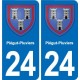 24 Coursac blason autocollant plaque stickers département