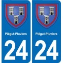 24 Coursac blason autocollant plaque stickers département