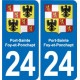 24 Coursac blason autocollant plaque stickers département