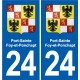 24 Coursac blason autocollant plaque stickers département