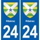 24 Coursac blason autocollant plaque stickers département