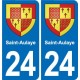 24 Coursac blason autocollant plaque stickers département