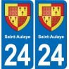24 Coursac blason autocollant plaque stickers département