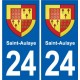 24 Coursac blason autocollant plaque stickers département