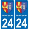 24 Coursac blason autocollant plaque stickers département