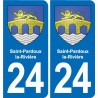24 Coursac blason autocollant plaque stickers département