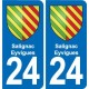 24 Coursac blason autocollant plaque stickers département