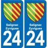 24 Coursac blason autocollant plaque stickers département