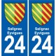 24 Coursac blason autocollant plaque stickers département