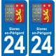 24 Coursac blason autocollant plaque stickers département