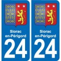 24 Coursac blason autocollant plaque stickers département