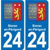 24 Coursac blason autocollant plaque stickers département