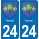 24 Coursac blason autocollant plaque stickers département