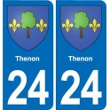 24 Thenon escudo de armas de la placa etiqueta de la etiqueta engomada del departamento de
