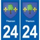 24 Coursac blason autocollant plaque stickers département