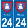 24 Coursac blason autocollant plaque stickers département